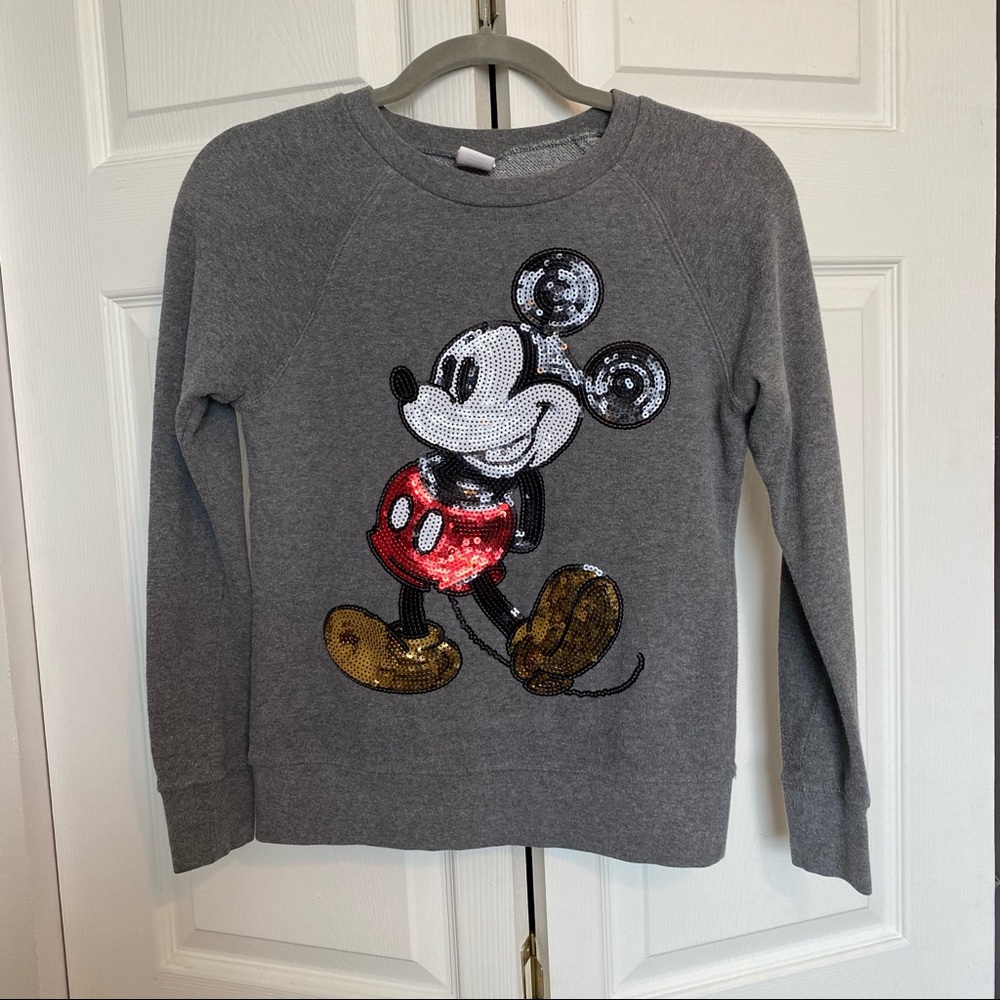 Authentic Disney Sequined Mickey Mouse Sweatshirt XS